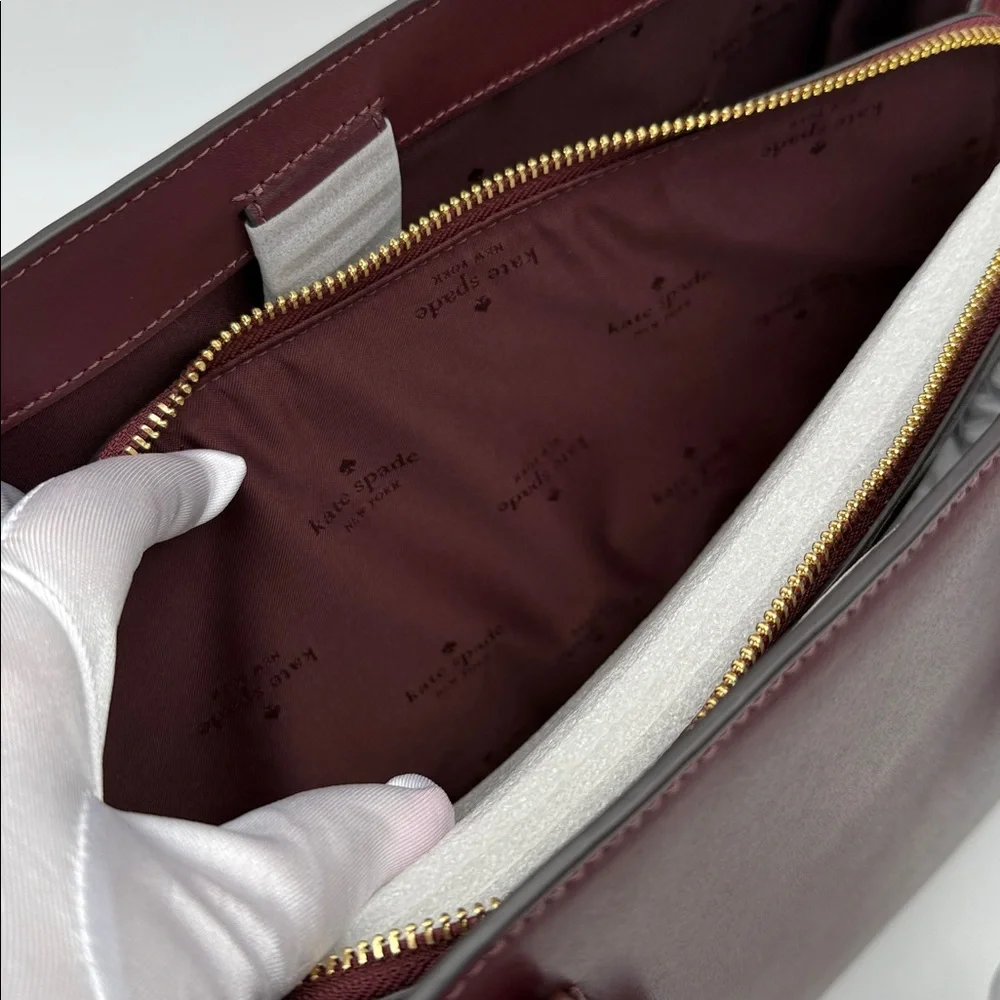 Kate Spade Madison Suede Large Laptop Tote Dark Merlot